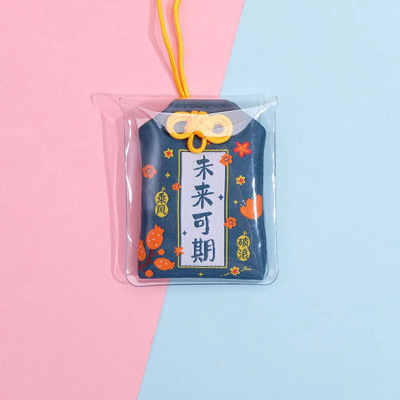 Japanese Prayer Omamori Pray Fortune Beauty Health Safety Lucky Charms Wealth Bag Guard Talisman Pendant Keychain Couple Gift